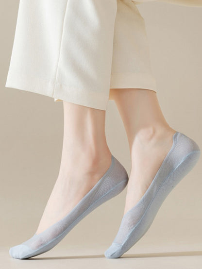 Women's Summer Lightweight Anti-Slip Non-Slip Pure Cotton Ice-Silk Low-Cut Invisible Socks