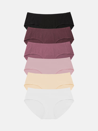 Womens Cotton Underwear for Women Seamless Hipster Bikini Briefs Panties 6-Pack 3028