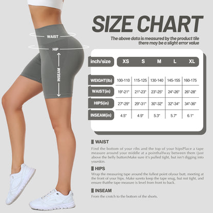 Women's Workout Gym Shorts, High Waisted Butt Lifting Scrunch Butt Seamless Booty Shorts