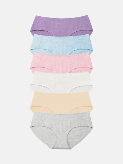 Womens Cotton Underwear for Women Seamless Hipster Bikini Briefs Panties 6-Pack 3028