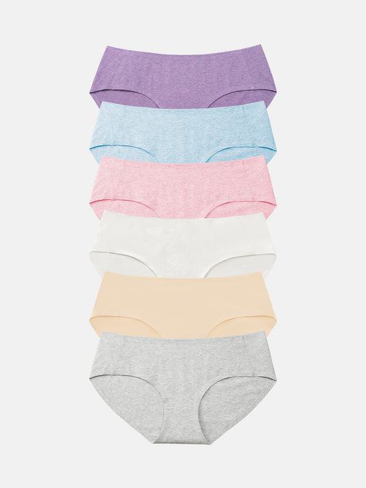 Womens Cotton Underwear for Women Seamless Hipster Bikini Briefs Panties 6-Pack 3028