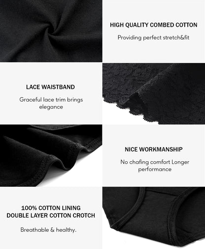 Women's Lace Cotton Bikini Multipack underwear 5-pack 6002
