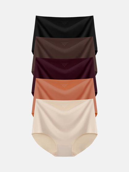 Seamless High Waisted Full Coverage Panties Plus Size 5- Pack 861