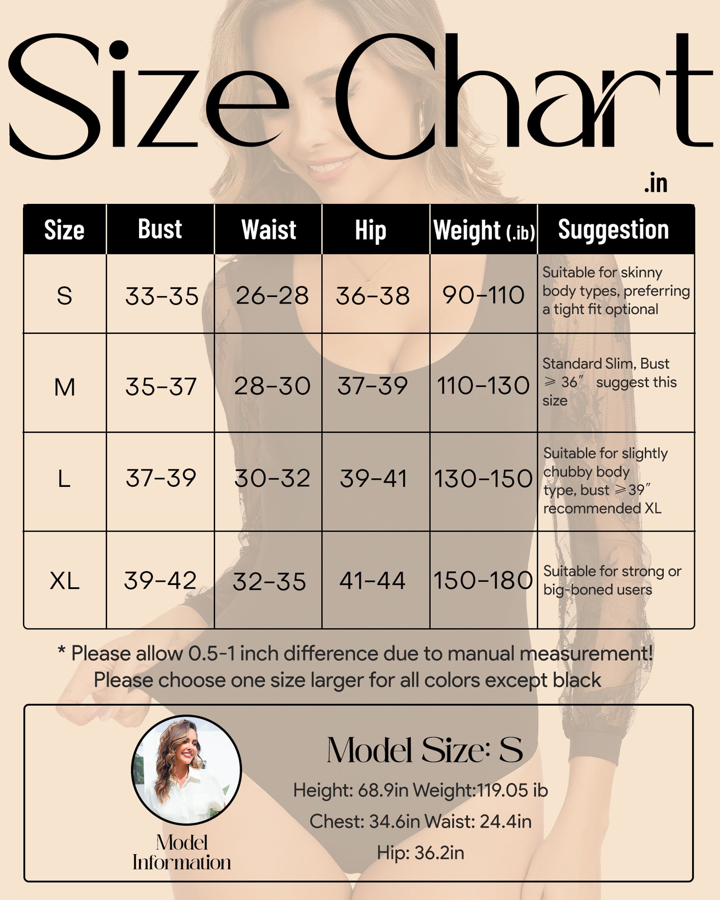Long Sleeve Body Suits Womens Thong Double Lined Round S-XL