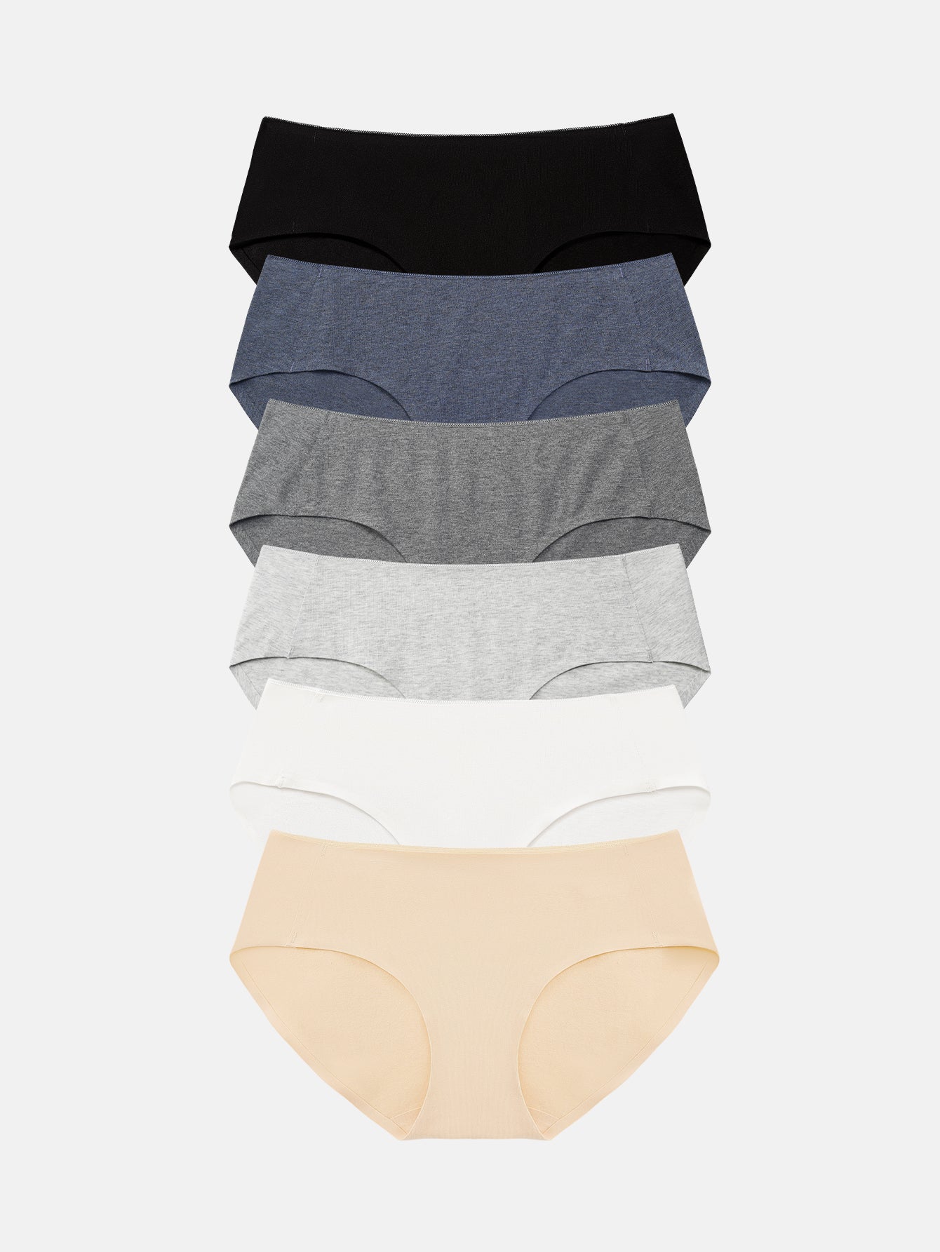 Womens Cotton Underwear for Women Seamless Hipster Bikini Briefs Panties 6-Pack 3028