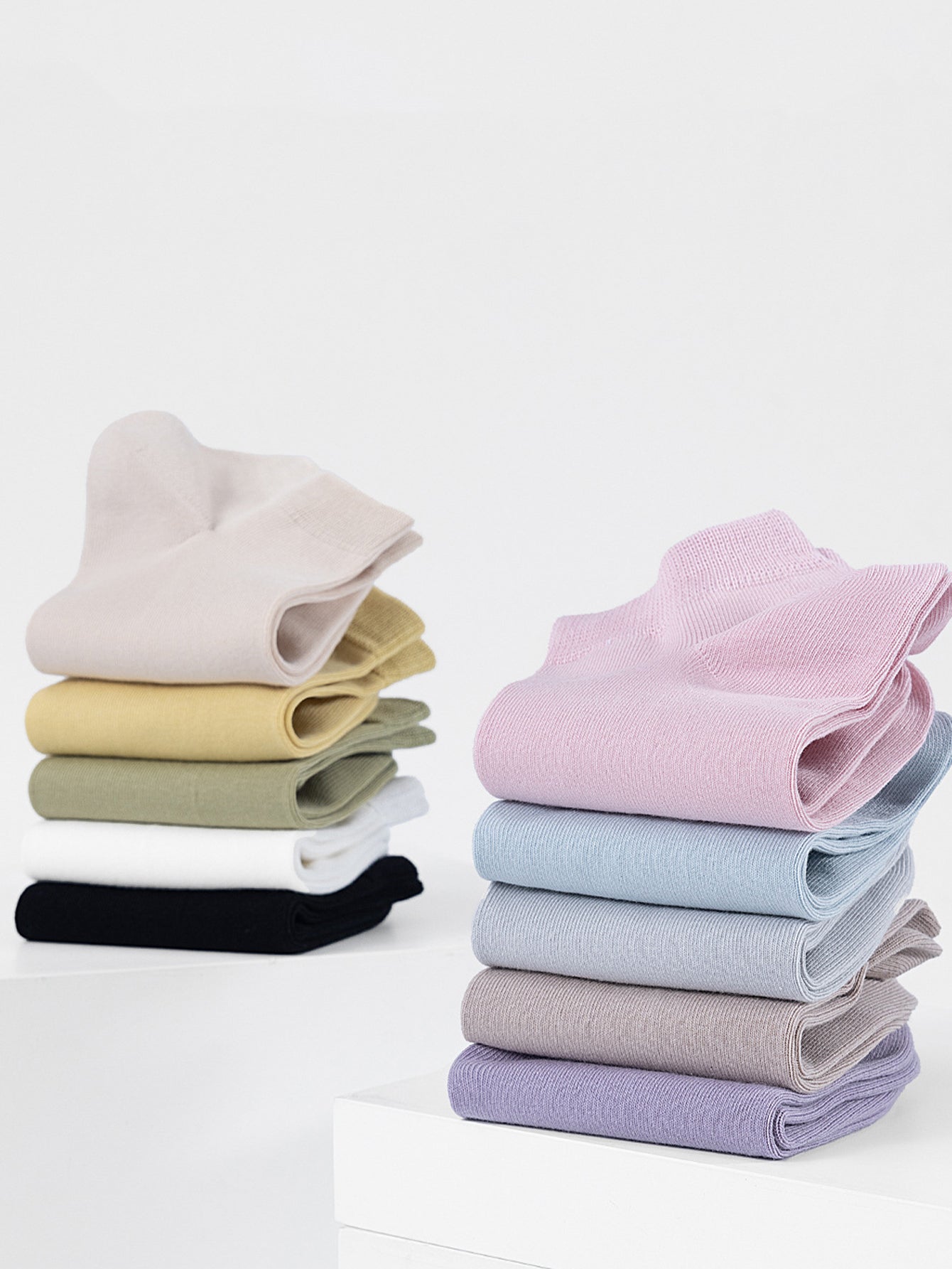 Women's Solid-Color Versatile Xinjiang Long-Staple Cotton Ankle Socks