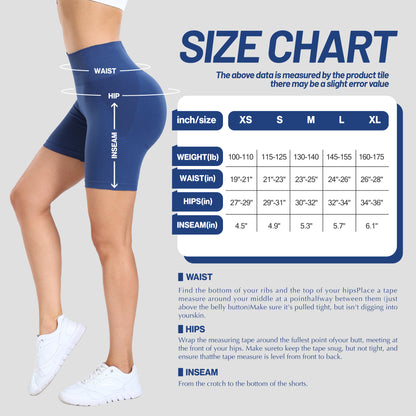 Women's Workout Gym Shorts, High Waisted Butt Lifting Scrunch Butt Seamless Booty Shorts