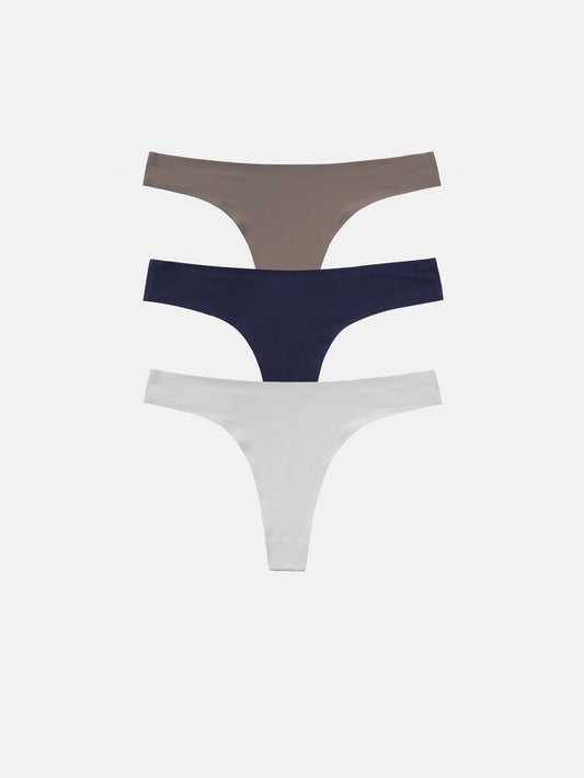 Women's Microfiber Low Rise No Show Thong  3-PACK 2925
