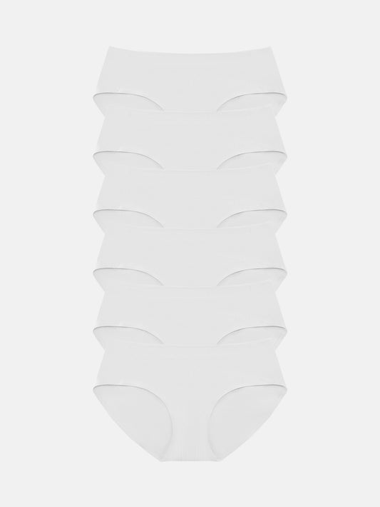 Womens Cotton Underwear for Women Seamless Hipster Bikini Briefs Panties 6-Pack 3028