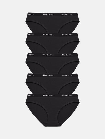 Womens Underwear Cotton Bikini Breathable Sport Low Rise Panty 5-PACK 6001