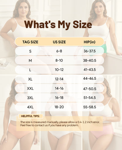 Women's Plus Size Cotton Brief Multipack 5-pack 1808