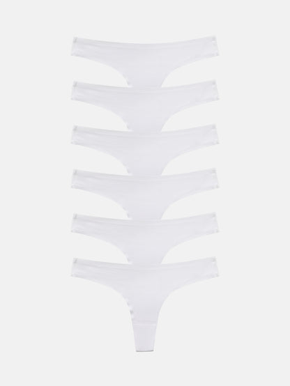 Women's Microfiber Low Rise No Show Thong 6-PACK 2925