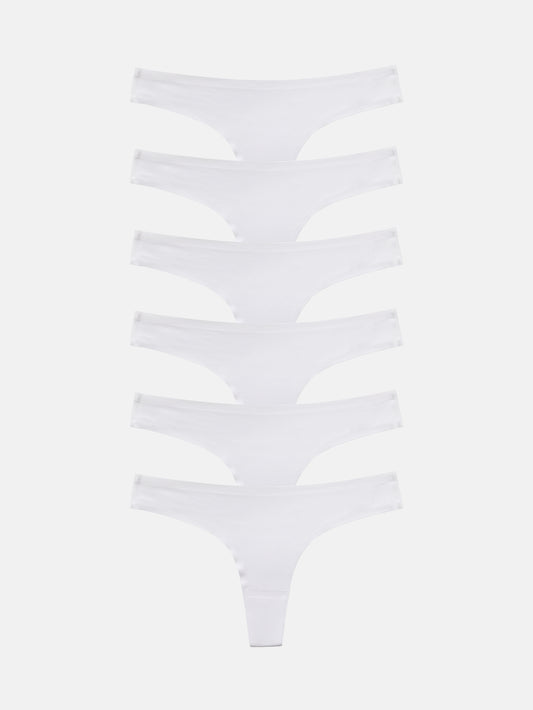 Women's Microfiber Low Rise No Show Thong 6-PACK 2925