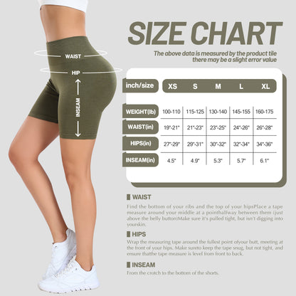 Women’s Seamless Yoga Shorts – High Waist Butt Lifting Workout Shorts