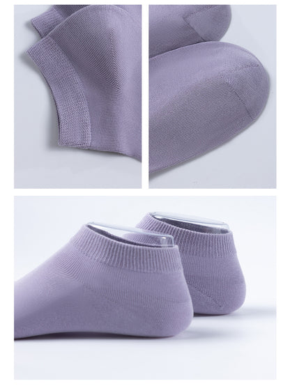 Women's Solid-Color Versatile Xinjiang Long-Staple Cotton Ankle Socks