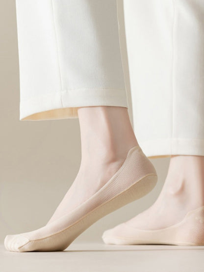 Women's Summer Lightweight Anti-Slip Non-Slip Pure Cotton Ice-Silk Low-Cut Invisible Socks
