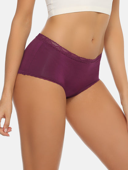 Women's Mid Rise Lace Brief Pack-Black 318