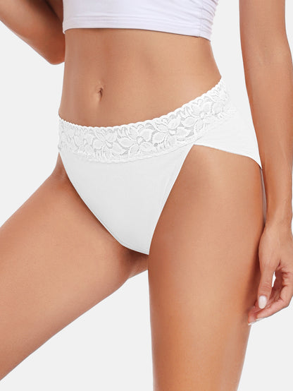 Womens Underwear Cotton Bikini Panties High Cut 5-PACK 3168