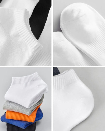 Men & Women Solid Cotton Ankle Socks – Breathable Non-Slip Low Cut Socks for Sneakers