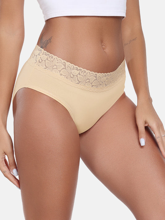 Lace Hiphugger Cotton Hipster Panties for Women 5-PACK 3020