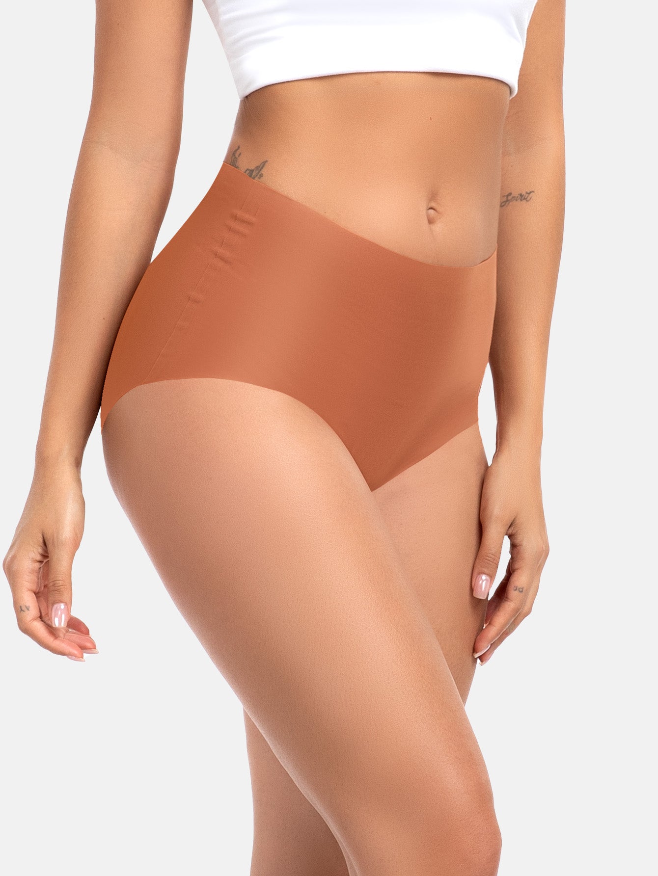 Seamless High Waisted Full Coverage Panties Plus Size 5- Pack 861