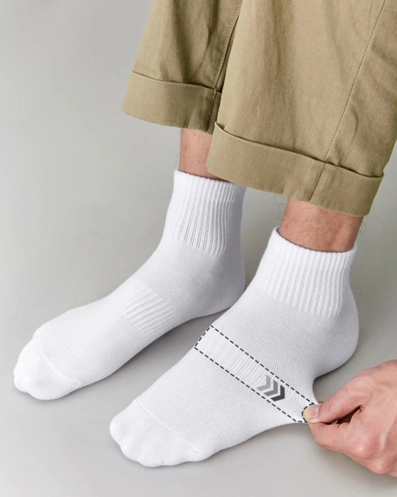 5 Pairs Unisex Cotton Crew Socks - Soft Breathable Comfort Ankle Socks, Moisture Wicking Anti Odor Everyday Socks for Men and Women