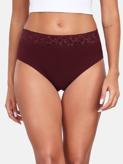 Lace Hiphugger Cotton Hipster Panties for Women 5-PACK 3020