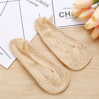 Low-Cut Boat Socks for Women - Summer Lace Thin Socks, Athletic Boat Socks