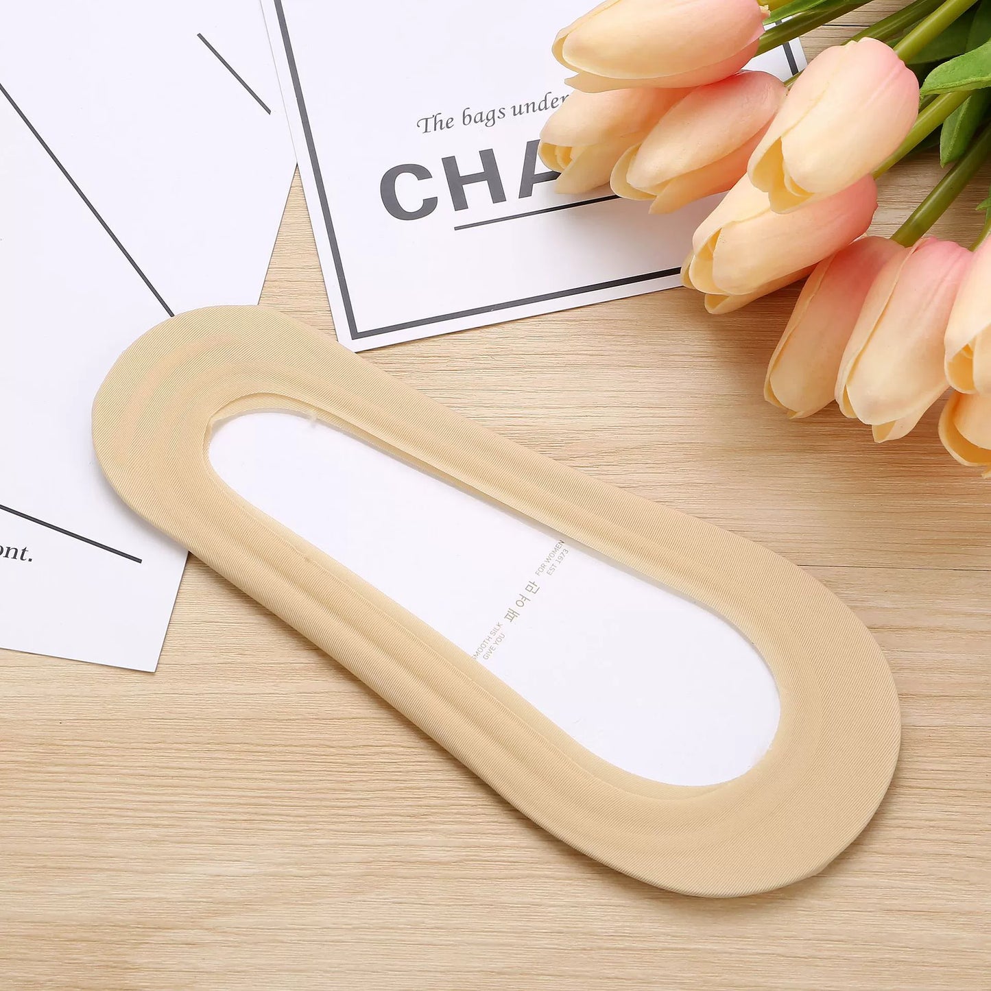 Socks Women's Super Invisible No Show Summer Thin Silicone Non-Slip Low Vamp Solid