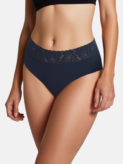 Womens Underwear Cotton Hipster Panties Lace Panty 5-pack 6004