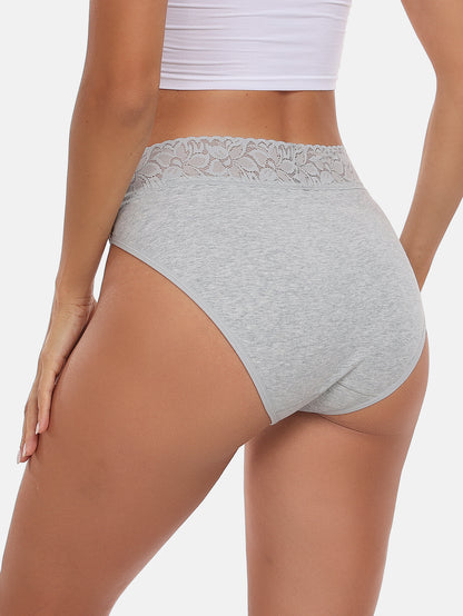 Womens Underwear Cotton Bikini Panties High Cut 5-PACK 3168