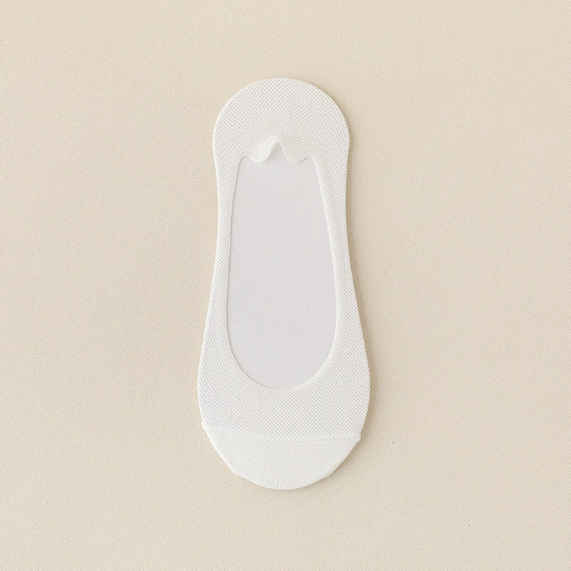 Women's Summer Lightweight Anti-Slip Non-Slip Pure Cotton Ice-Silk Low-Cut Invisible Socks