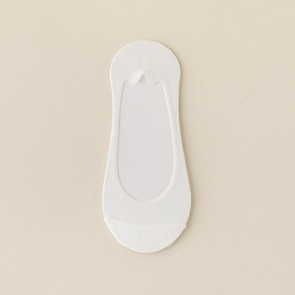 Women's Summer Lightweight Anti-Slip Non-Slip Pure Cotton Ice-Silk Low-Cut Invisible Socks