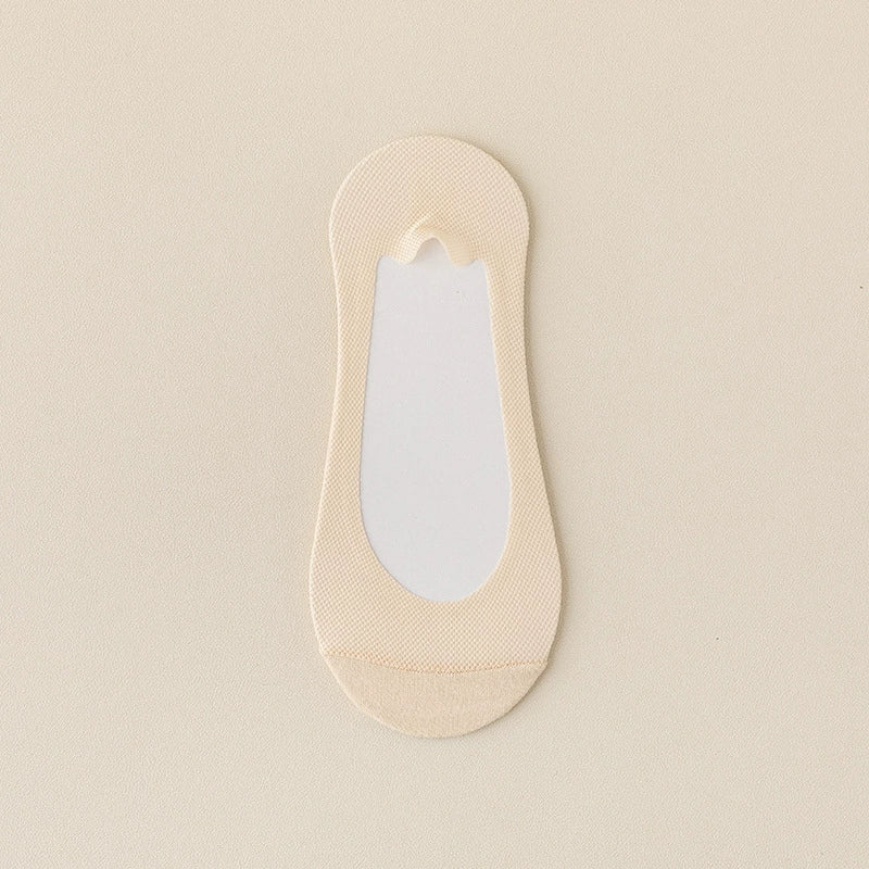 Women's Summer Lightweight Anti-Slip Non-Slip Pure Cotton Ice-Silk Low-Cut Invisible Socks