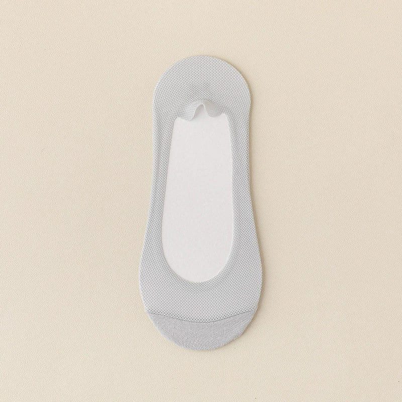 Women's Summer Lightweight Anti-Slip Non-Slip Pure Cotton Ice-Silk Low-Cut Invisible Socks