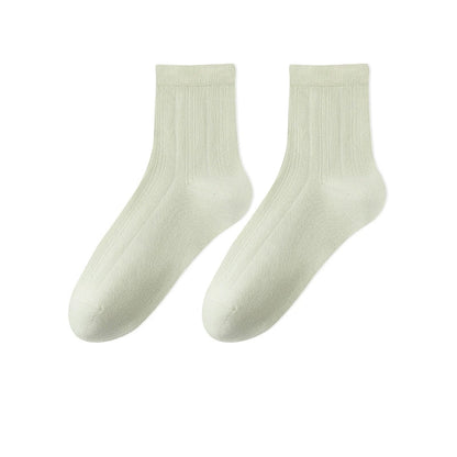 Women's Thin Cotton Socks - Antibacterial, Odor-Resistant, Pilling-Resistant, Mid-Calf Length