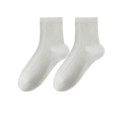 Women's Thin Cotton Socks - Antibacterial, Odor-Resistant, Pilling-Resistant, Mid-Calf Length