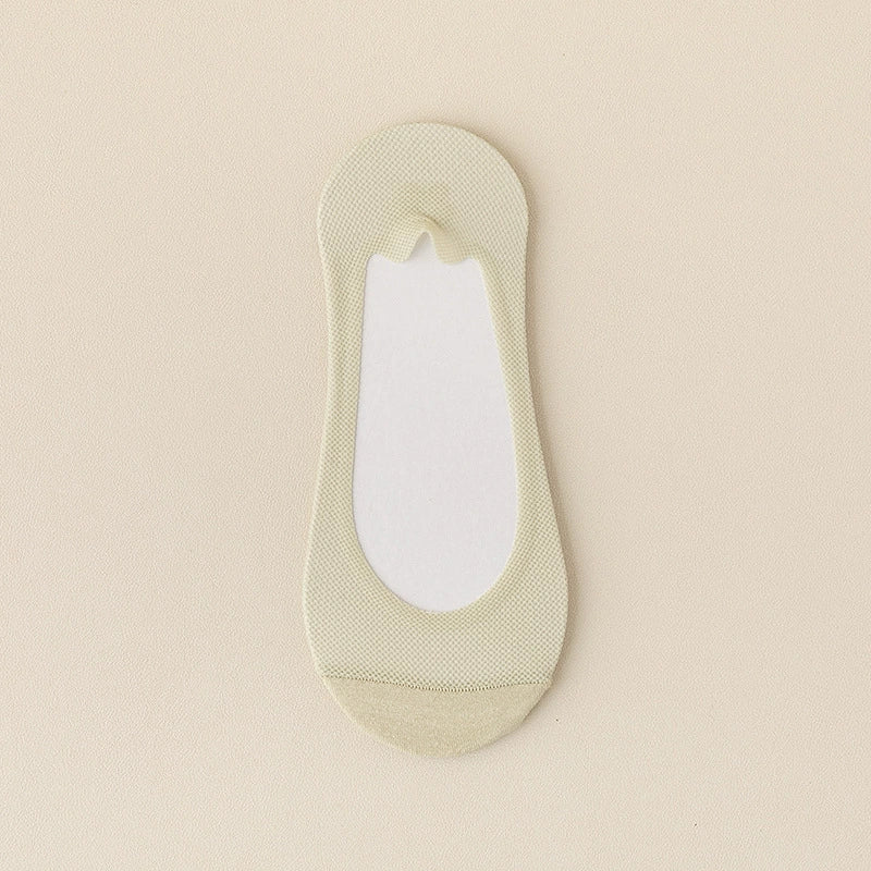 Women's Summer Lightweight Anti-Slip Non-Slip Pure Cotton Ice-Silk Low-Cut Invisible Socks