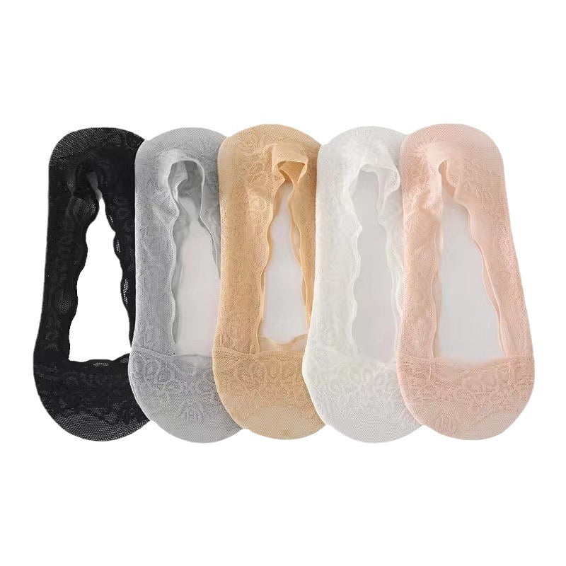 Low-Cut Boat Socks for Women - Summer Lace Thin Socks, Athletic Boat Socks