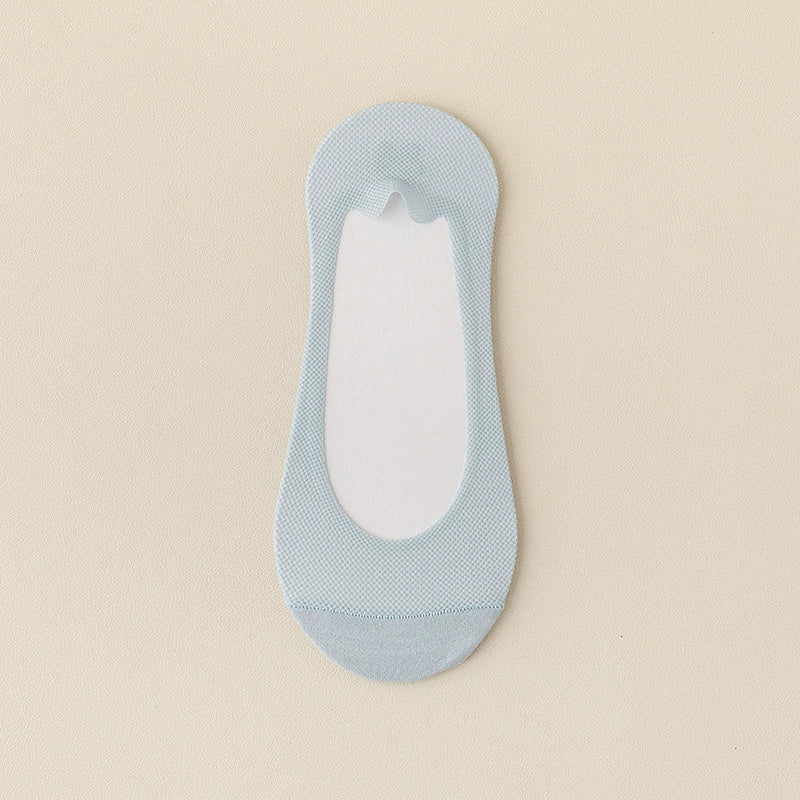 Women's Summer Lightweight Anti-Slip Non-Slip Pure Cotton Ice-Silk Low-Cut Invisible Socks