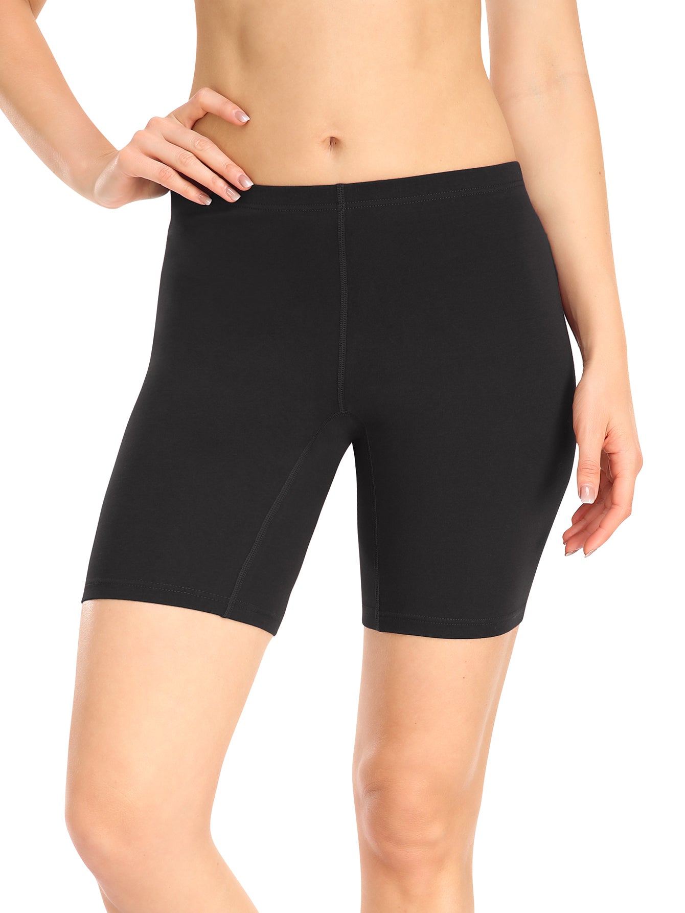 Women's High Waisted Anti-Chafing Slip Shorts – Soft Stretch Under Dress Shorts